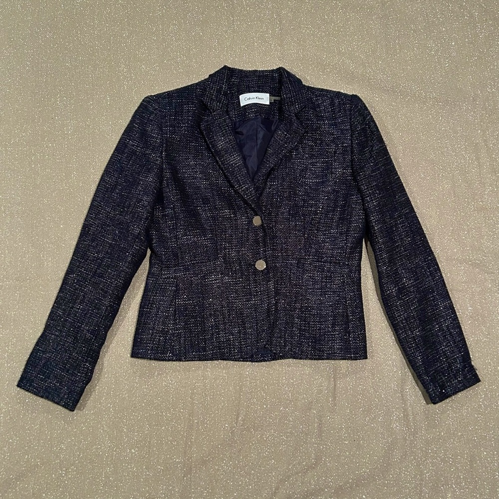 Calvin Klein blue sparkle blazer